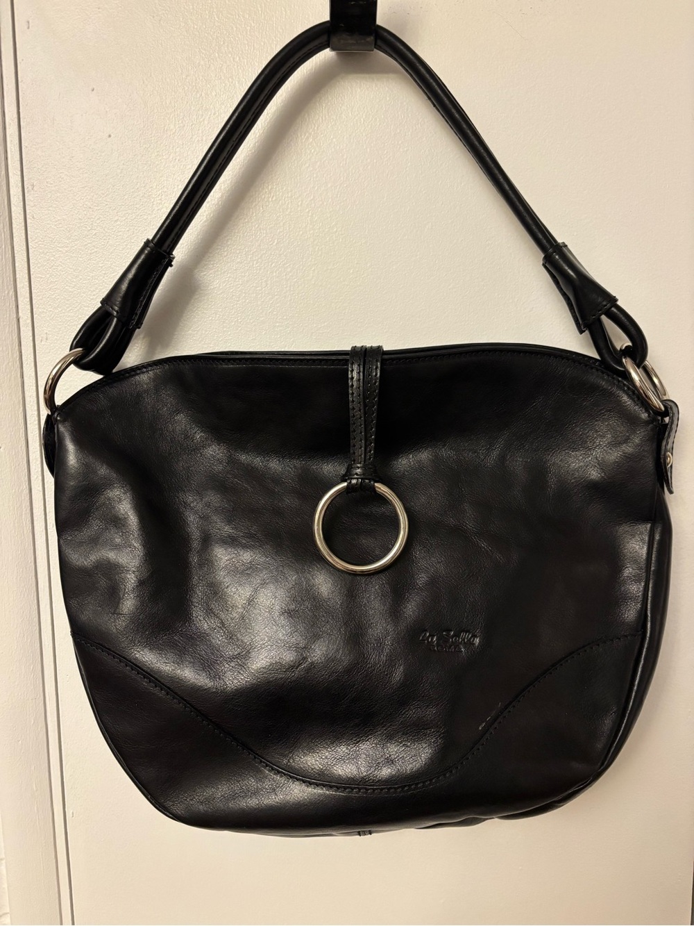 La Sella Roma handcrafted leather shoulder bag w/dust bag